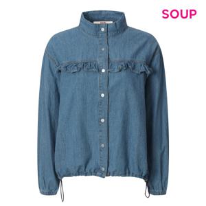SOUP  하이넥 셔링 디테일 데님 점퍼 (S62JP01)