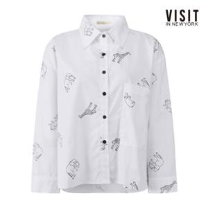 비지트인뉴욕  애니멀 라인 드로잉 포켓 셔츠 (V62LS02)