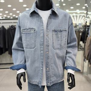 [바쏘옴므]세미오버핏 블루 데님 셔켓 JMA5GU50ABU