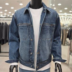 [바쏘옴므]세미오버핏 블루 데님 셔켓 JMA5GU52ABU