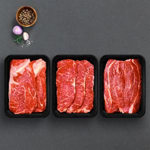 [오늘자연] 한우 1등급 구이세트 2호 (등심+채끝+사태)/팩당500g