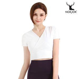 녹족 요가복 필라테스복 헤이즈 크롭티 화이트