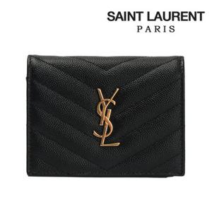 생로랑 지갑 모노그램 마틀라세 반지갑 블랙 금장 668290-BOWA1-1000