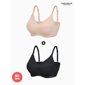 [크로커다일 이너웨어]라이크라 쉘론 데일리 몰드부착 스트랩 브라 1+ 1 CDWBR5O0912