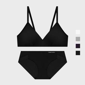 백 로고포인트 후크리스 브라렛 햄팬티 세트_4 Colors