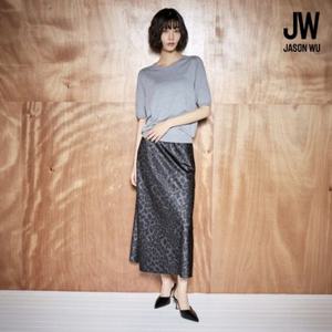 제이슨우 26SS NEW Sena 어시메트릭 레오파드 새틴 스커트 (2 COLORS)