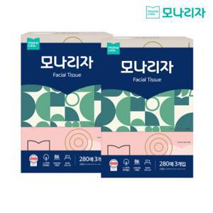 모나리자 미용티슈 280매 3입 2개 총 6개