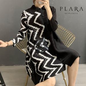 플라라 (88까지)웨이브나염플리츠원피스_PK2SOP051C