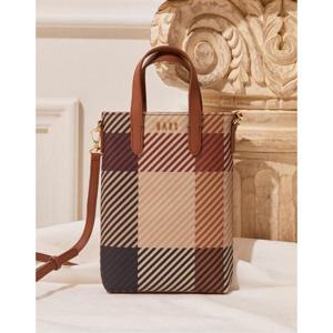 [닥스ACC][HOUSE CHECK MAX] 브라운 로고장식 가죽 미니크로스백 DCWA2F501W2