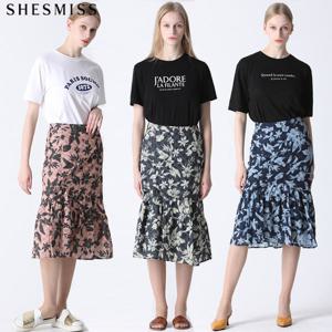 [쉬즈미스] 페미닌 무드 플라워 미디 스커트