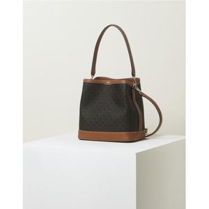 [닥스ACC][쇼핑백동봉]브라운 바넷 DD패턴 가죽배색 미디움 버킷백 DCBA3F863