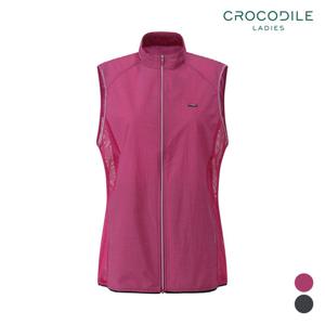 [크로커다일레이디] 메쉬배색하이넥집업조끼베스트(냉감나일론)_CLBMVT205