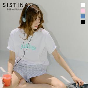 [SISTINA] 인기 로고 프린트 반팔 티셔츠_ASJTSO21040