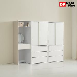 데코파인 조이 슬라이딩 장롱 2200 ZB세트 화장대 3단 서랍 안방