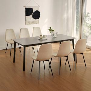 베스트리빙 스칸디 미즈 12T 사각형 통세라믹 6인(1600) 식탁세트/의자 6개