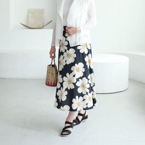 [쉬즈마담]P91873 빅플라워 A라인 롱스커트 40대 50대 엄마옷