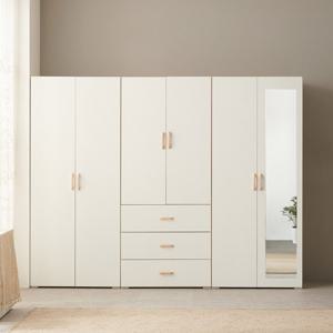 [초특가] 보루네오 오브제 LPM 키큰장_도어 2400 거울 옷장세트