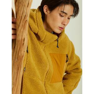 [Tag가299000][빈폴멘] 플리스 후드 언밸런스 집업 머스타드 (BC4X41NA1G)