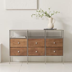 블리스데코 우벤 고무나무 1200 3단 모듈 높은 거실장 MF131