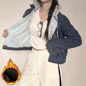 [잇백잇슈] 털안감캐주얼데님자켓 후드탈부착 캐주얼