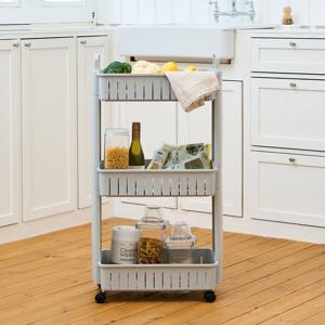 [모던하우스] 틈새쏙 들어가는 핸들형 슬림선반 3단 폭16.5cm