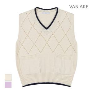 [반에이크]MARIO브이넥 다이아패턴 니트베스트_VB32KVM302Z