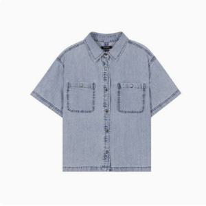 [버커루] 여성 크롭 데님 반팔 셔켓 L톤(B242DS510P)