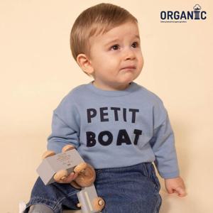 [쁘띠바또]쁘띠바또 베이비 오가닉 부클 로고 맨투맨 (NTW41TM10F_SB)