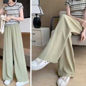 [잇백잇슈]봄여름와이드팬츠 심플 깔끔 편안 밴딩 여성데일리룩