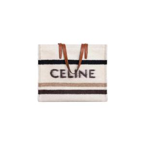 셀린느 라지 카바스 스트라이프 텍스타일 셀린느 자카드 에크루 블랙 118862GCU-01EA