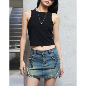 FRAYED DENIM MICRO MINI SKIRT_T513DE404(IW)