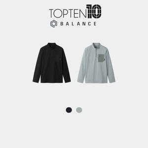 [정가39900원]탑텐밸런스 남성 스텐 하프 집업 카라티 MBF5TT1200 BS