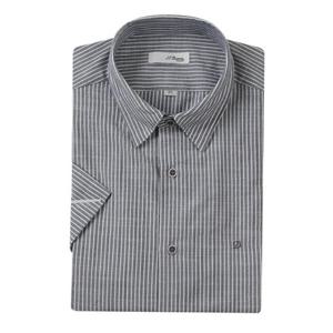 (듀퐁)25년 SS 신상 -SE5MM21HS313SNY(네이비)- 슬림핏 스냅카라 스트라이프 반팔셔츠