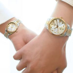 [TANDY] 탠디 럭셔리 커플 캘린더 메탈 손목시계(오스트리아 스톤 식입) T-3909 6종중 택1