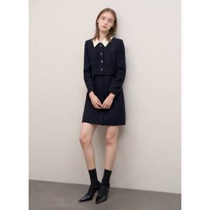 [시스티나]디테쳐블 카라 트위드 원피스 -AWWOPO31010