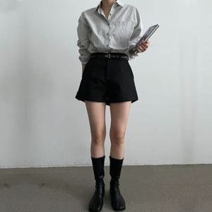 반바지슬랙스 핀턱 여성 정장반바지 UFR-161896