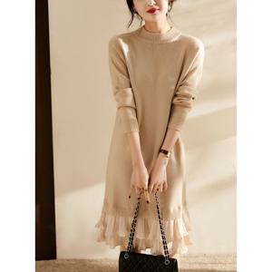 [웬디]부드러운 라운드 넥 드레스 WP12903