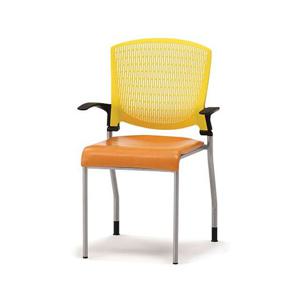 알파고정쿠션-옐로우.오렌지천 학생의자 사무용의자 고정의자 컴퓨터의자 다용도의자