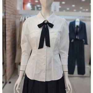 [JJ JIGOTT][JJ지고트]뷔스티에 배색 코튼 블라우스 GN8A0BL30_D