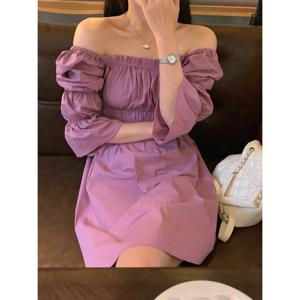 [웬디]오프숄더 허리 슬림효과 드레스 WP13719