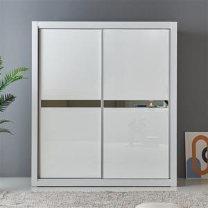 우아미가구 보윤 UV하이그로시 슬라이딩 장롱 2통 D형