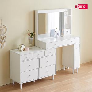 스위트 3단7칸서랍 LED조명거울 확장형 화장대 (넓이110~170cm)