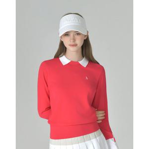 헤지스 골프 여성 25FW 코랄 여성 홑겹 카라 니트 HWSW5C617C2