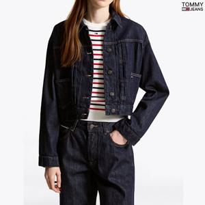 여성 캐주얼 셀비지 인디고 크롭 데님 자켓 T32F7NJC41TWT1-B