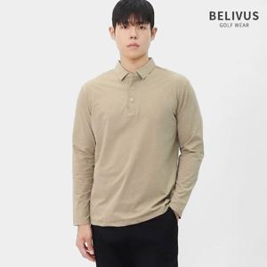 빌리버스 남자 캐주얼 가을 심플베이직 무지 스트레치 골프웨어 긴팔 폴로티 BRM027