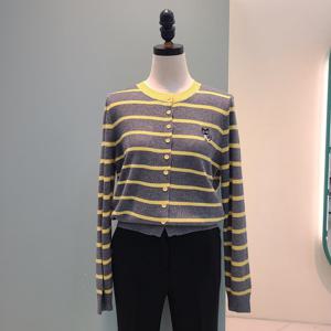 [수스]단가라고양이자수가디건 S254BKTA53/다크그레이,아이보리