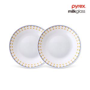 파이렉스 밀크글라스 하모니팝 원형중접시 2P