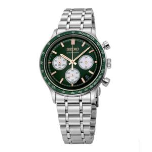 [세이코알바]세이코 시계 쿼츠 메탈 크로노 스포츠 38mm 그린 다이얼 SSB481P1