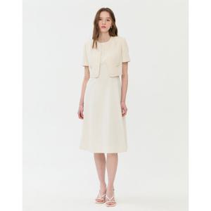 질스튜어트 뉴욕 여성 25SS 민소매원피스+반팔자켓 SET 베이지 글리터 트위드 민소매 드레스 JSDR5B261I1