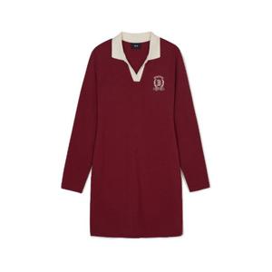 MLB반바지 JQT 3FOPV0144-43WIS 여성 오픈카라 바시티 슬림핏 원피스 보스턴 레드삭스